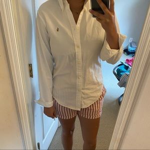 White Woman Polo Button Down
